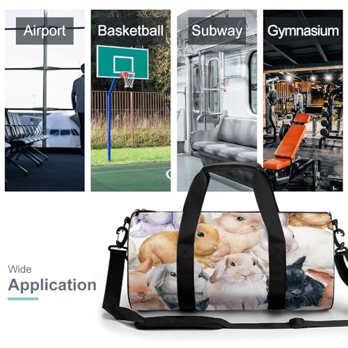 Duffel bag lapins mignons 45cm résistant pour la randonnée - 3
