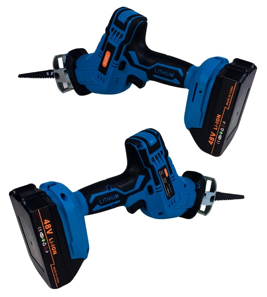 Sega a Gattuccio, Seghetto Portatile a Batteria, Motore Brushless da 2800 SPM, Doppia Batteria 48V, Set di 4 lame versatili, Valigetta