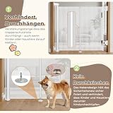 Ycozy Treppenschutzgitter Ohne Bohren 0-150cm Türschutzgitter Ausziehbar mit Stützstangen Treppenschutzrollo Einhändiges Öffnen Kinderschutzgitter Türgitter Baby Hunde Absperrgitter Treppengitter