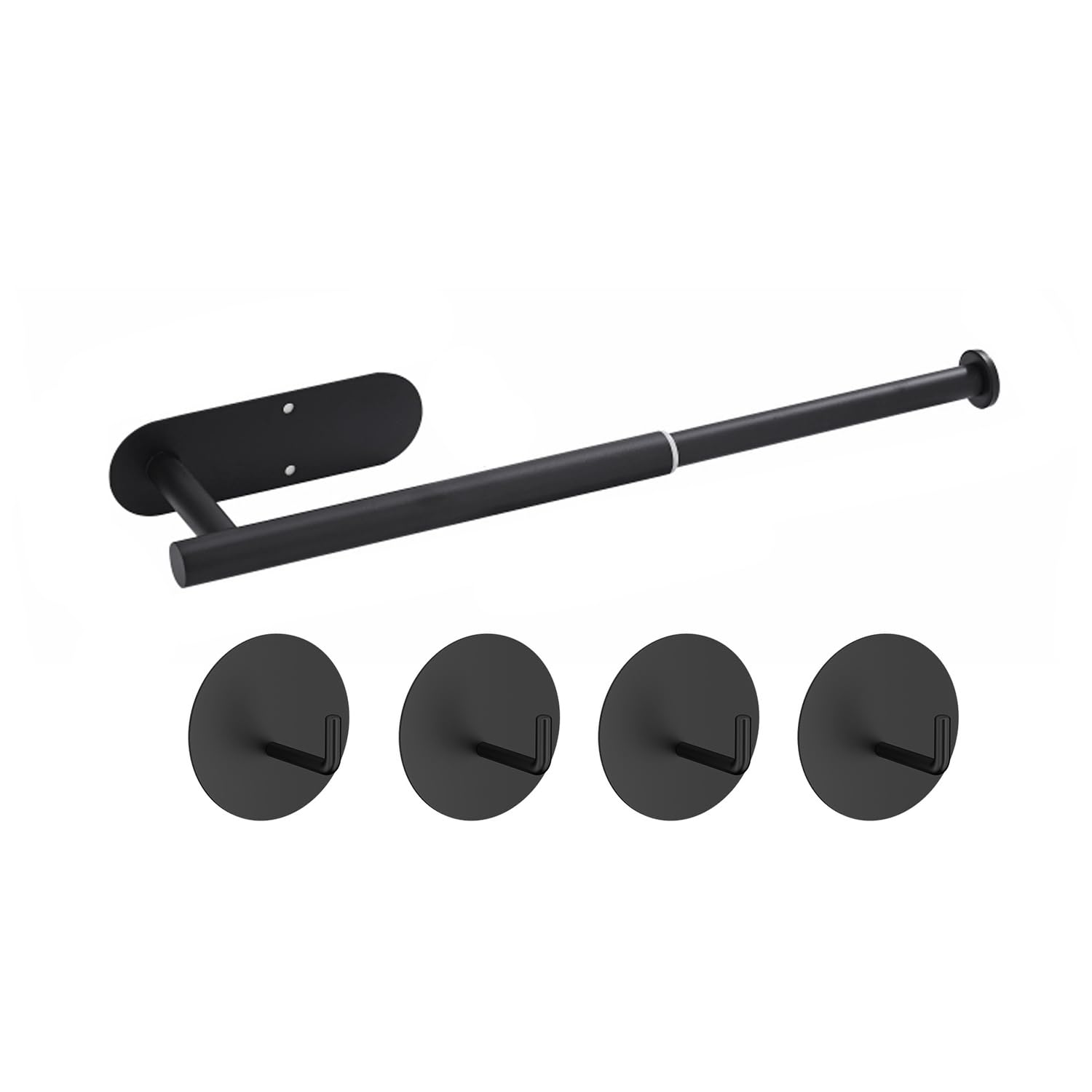 qimoi Towel Rail No Drilling Extendable Towel Rail for Gluing for Bathroom and Kitchen, Tea Towel Holder on Wall