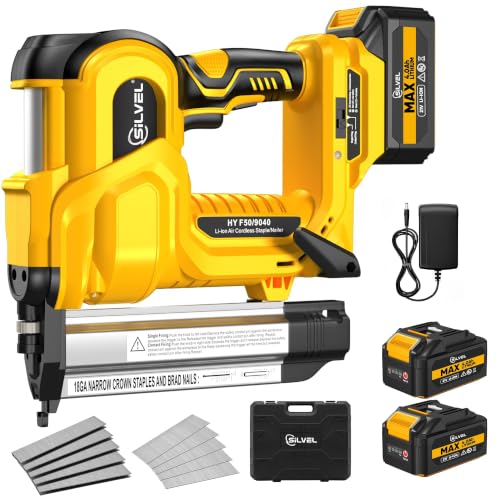 SILVEL 18 Gauge Cordless Brad Nailer, 2-in-1 Electric Stapler