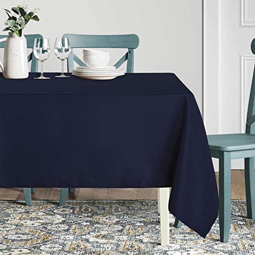 Image of sancua Rectangle Tablecloth - 54 x 78 Inch - Stain and Wrinkle Resistant Washable Polyester Table Cloth, Decorative Fabric Table Cover for Dining Tables, Buffet Parties and Camping, Navy