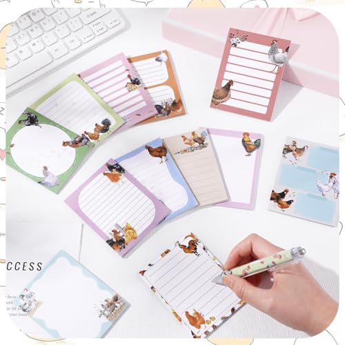 Notes adhésives poulet Gilprop | 24 blocs-notes de 7,6x10,2 cm