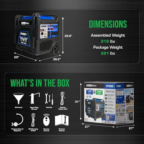 Duromax XP11000IH 11,000-Watt 459Cc Dual Fuel Digital Inverter Hybrid Portable Generator thumb #7