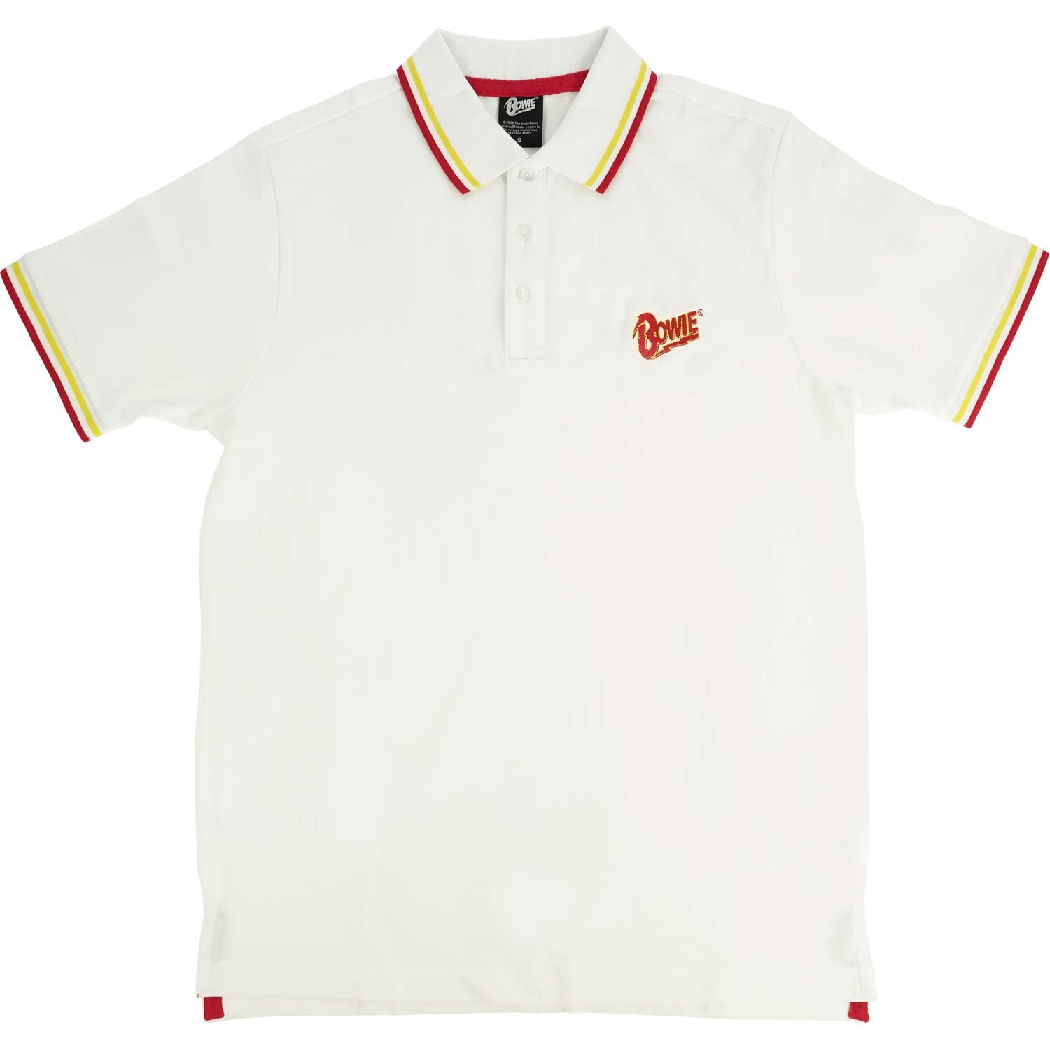 David Bowie Polo shirt -2XL- Flash Logo White