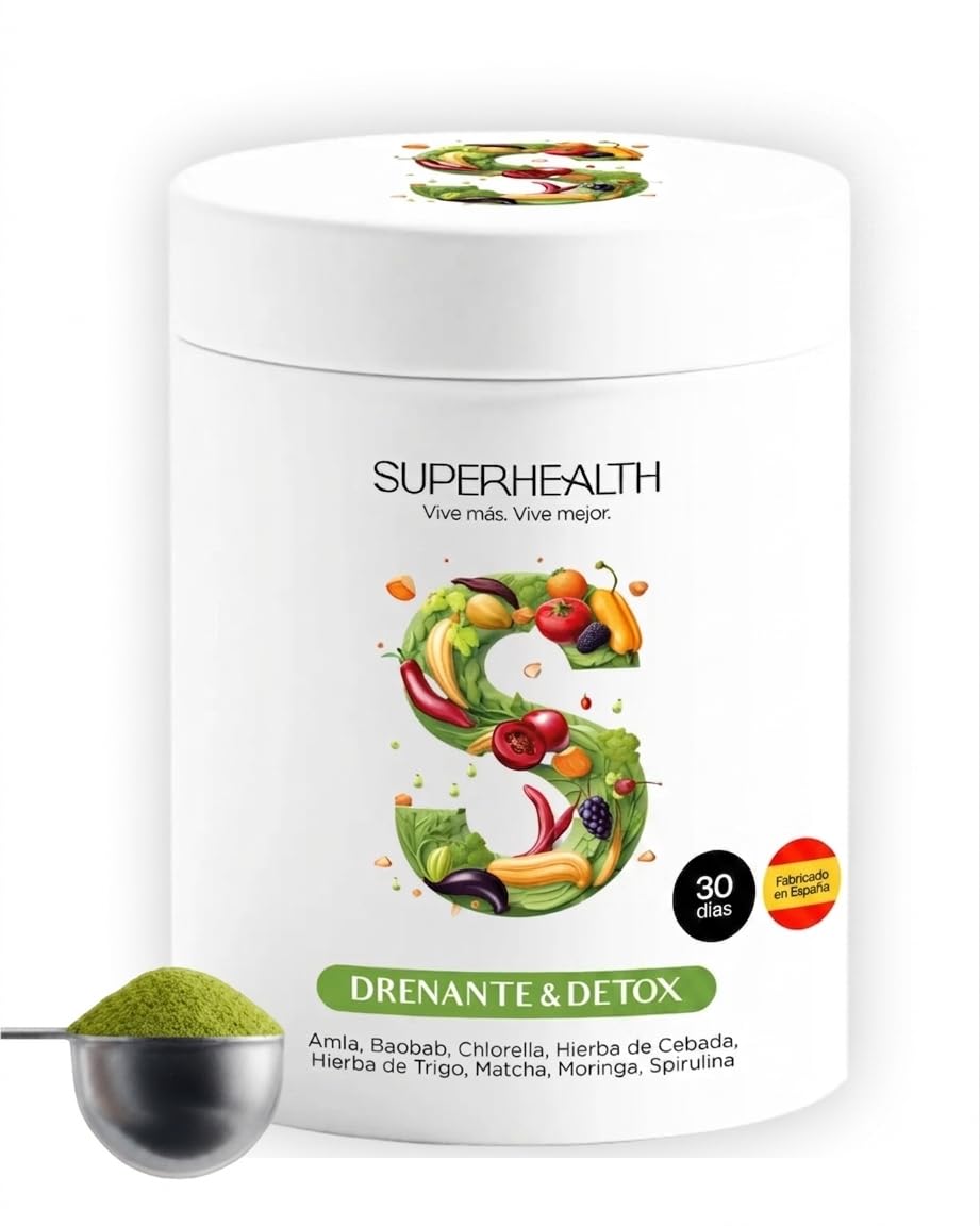 Drenante & Detox Natural (Para 30 dias) Elimina Líquidos y Toxinas, Reduce Retención de Líquidos y Celulitis – Depurativo Vegano sin Gluten – Favorece Digestión, Tránsito Intestinal y Ligereza