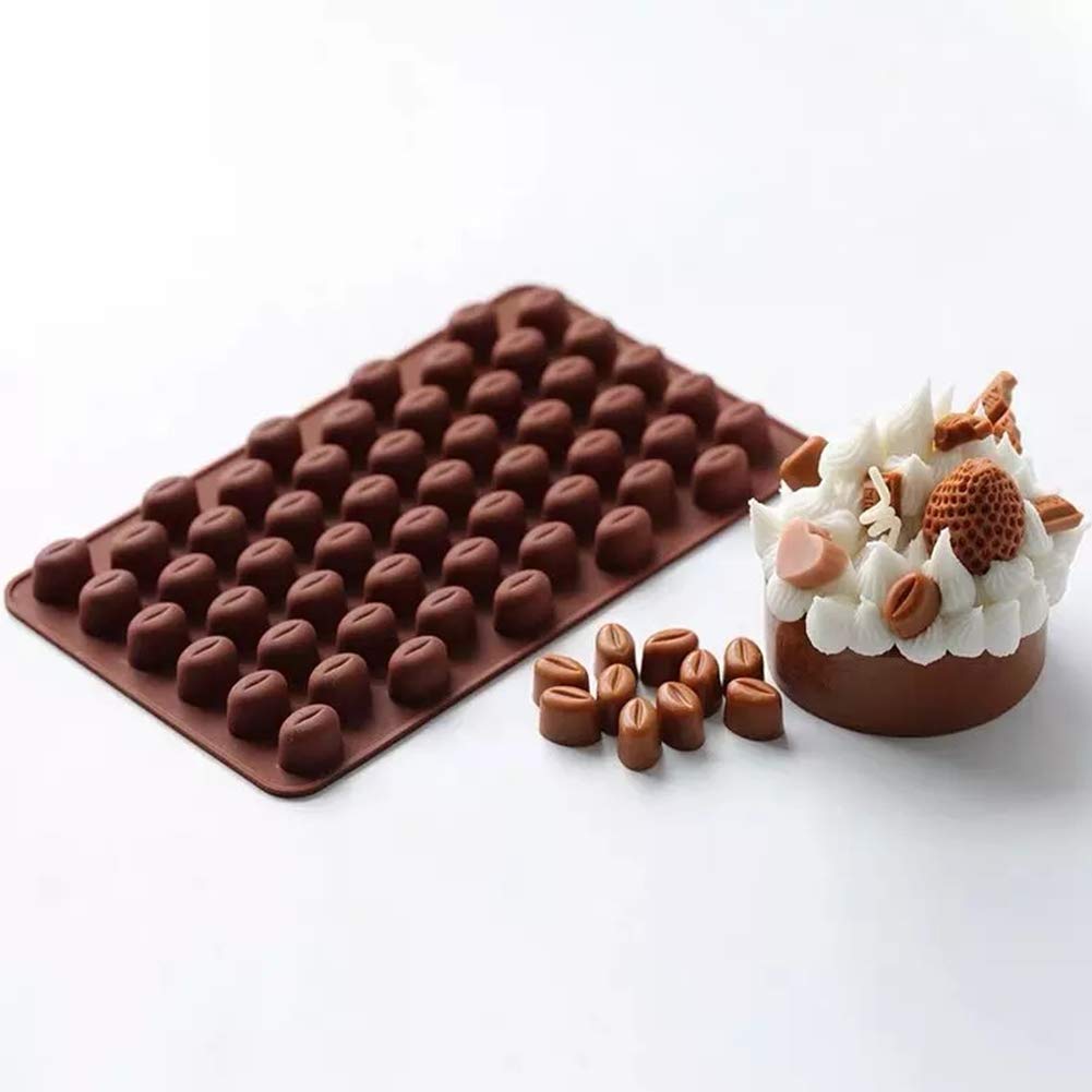 Ipotkitt 2 Moldes De Silicona Para Chocolate Con Forma De Grano De Café Rosa – Ideales Para Dulces, Hielo, Galletas Y Postres Creativos