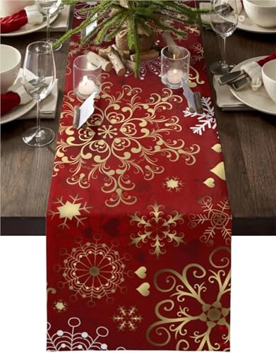 Chemin de table de Noël en lin antidérapant pour protéger votre table - 2