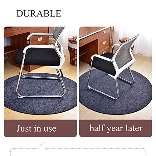 Zmin Round Shag Computer Chair Floor Mat, Low Pile Solid Color Not-Slip Area Rug Bedroom Living Room Coffee Table Carpet-Burgundy Diametro80Cm(31Inch) #TOP4