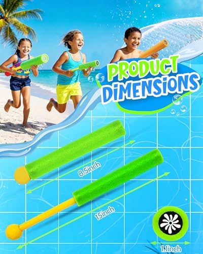 6-Pack Water Blaster Set, Summer Blasters Squirt Guns for Kids Outdoor Swimming Pool, Backyard, Beach Game Water Fighting Play Toys