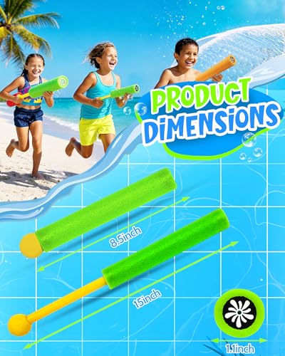 6-Pack Water Blaster Set, Summer Blasters Squirt Guns for Kids Outdoor Swimming Pool, Backyard, Beach Game Water Fighting Play Toys