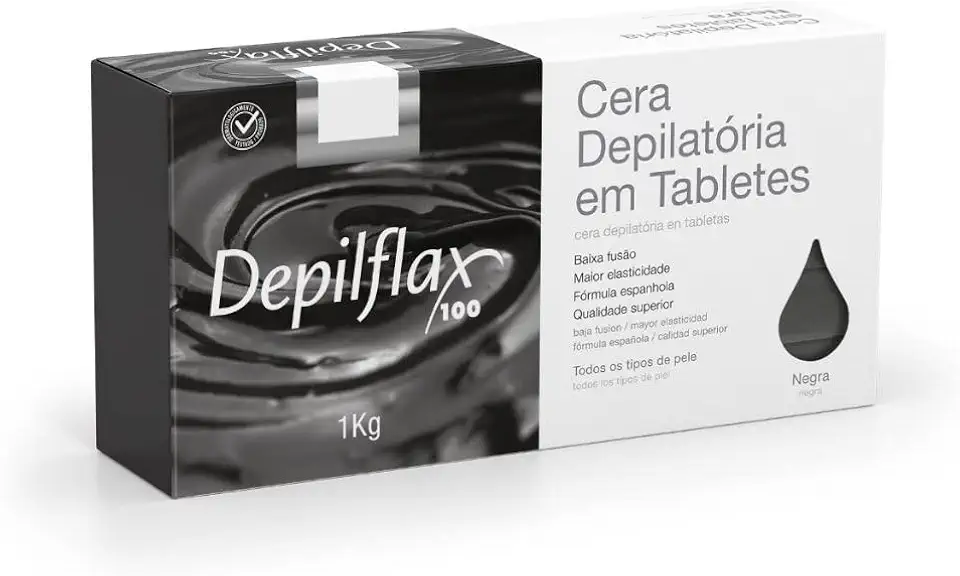 Cera Depil Tablete Negra 1KG - Depilflax