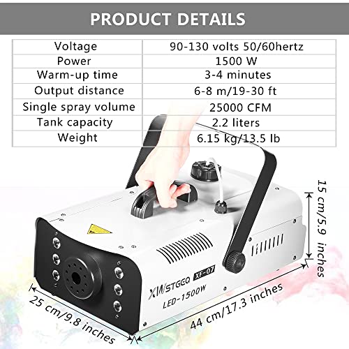 Fog Machine 1500 Watt With 6 Led Lights And Wireless Remote, Professional Stage Smoke Machine For Dj Halloween Parties Wedding Christmas #TOP4