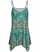 Miusey Womens Handkerchief Hem Flowy Top Casual Summer Spaghetti Strap Camisoles Tank (Medium, Green)