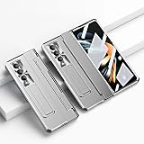 Applicable to Samsung Zfold3/Zfold4 Flat Hinge Folding Electroplated Lens Film Mobile Phone Case, Ad