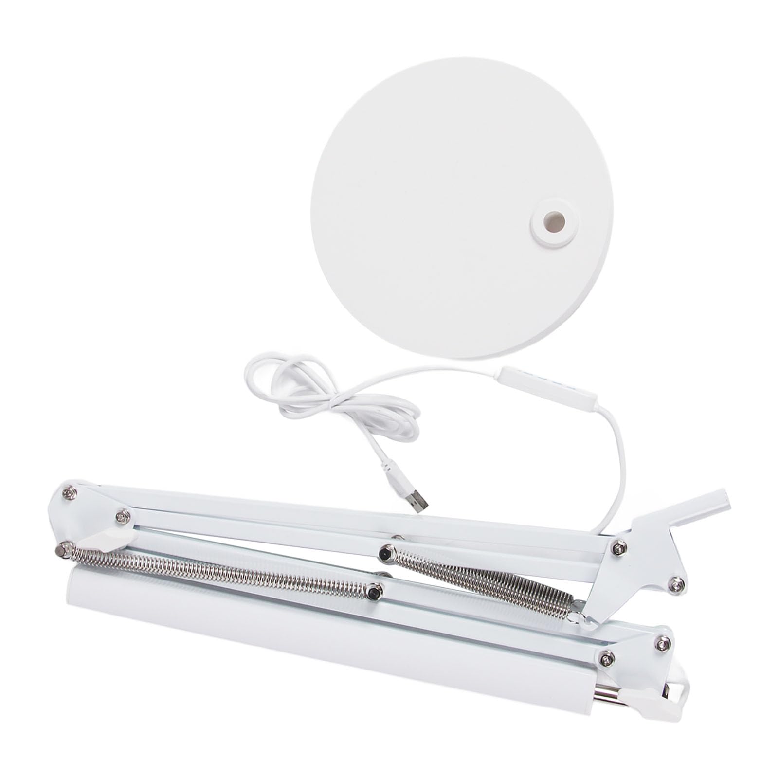 Lampka Biurka LED, Zacisk ramię Huśtawki z 3500-6000K USB Światło Odczytu do badań Biurowych z 10 Poziomami Jasności 3 Tryby Oświetlenia (WHITE)