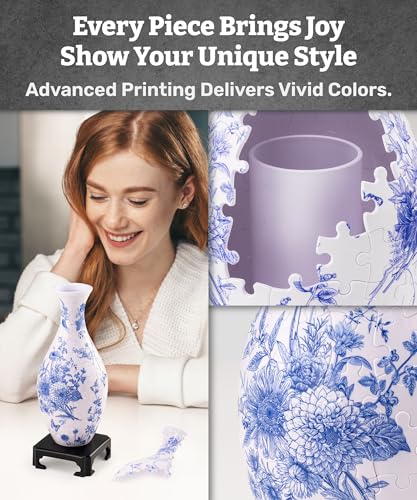 image for Pintoo 3D Puzzle Vase Unique Flower Vase Made by 160 Curved Plastic Pu