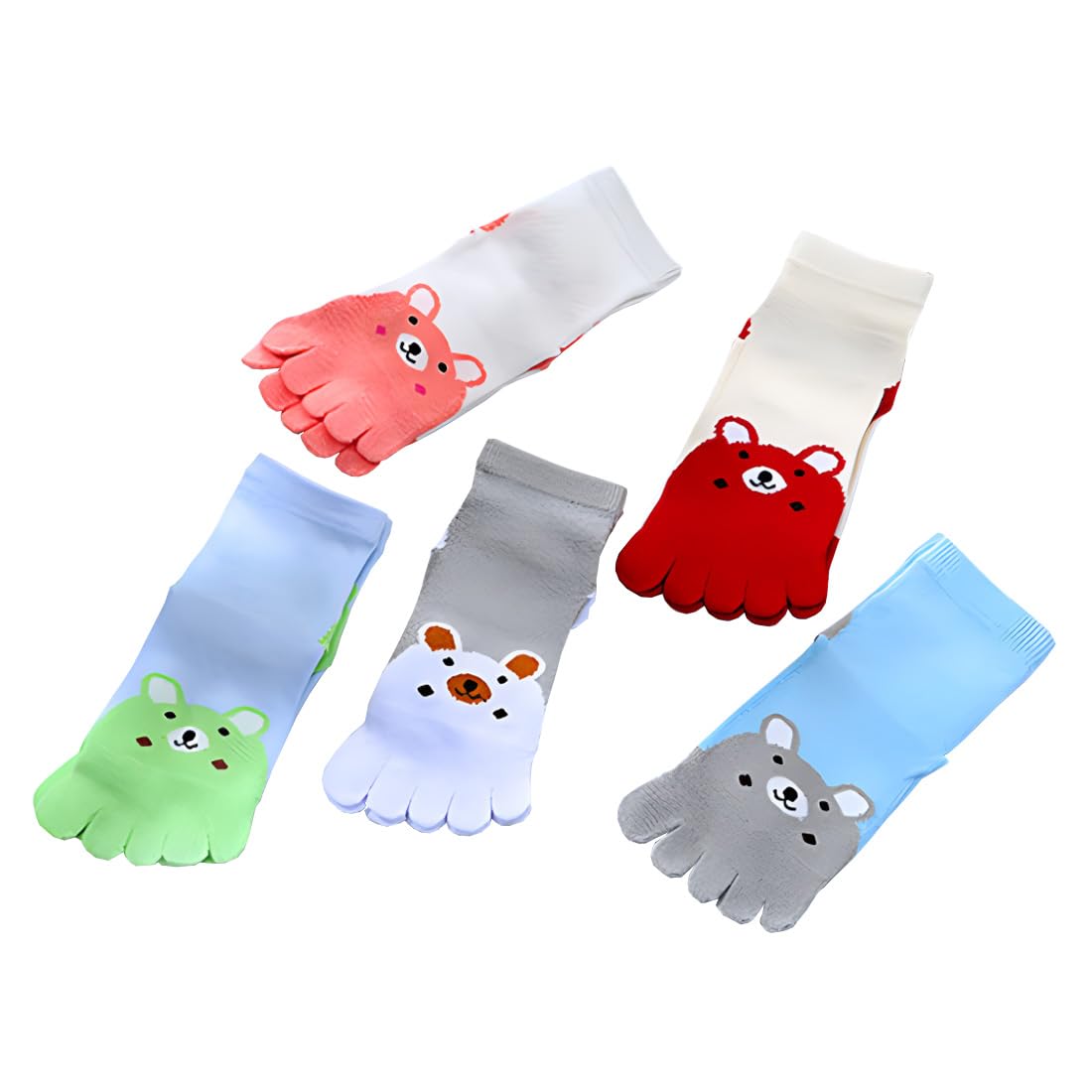 Chenflying Boys Multicolor 5 Pairs Kids Toe Socks Breathable Sports Socks Five Finger Cotton Socks For Kids Girls 3-12 Years (Uk, Age, 3-12 Years, Regular, )