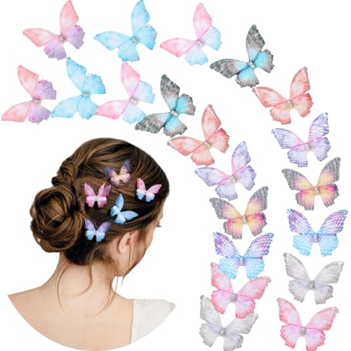 20Pcs Y2K Glitter Hold Hair Jaw Clips for Teens Women - Cute Hair Claws and Headwear Gifts in Blue