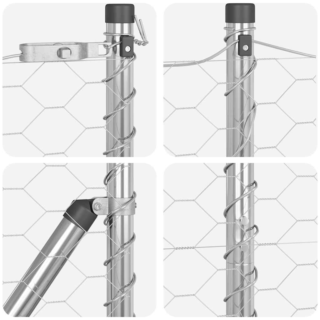 Set di pali per recinzione, 2500 x 120 cm, in acciaio inox, design moderno, robusto e durevole, per giardino, terrazza, cortile, balcone e bordo per laghetto