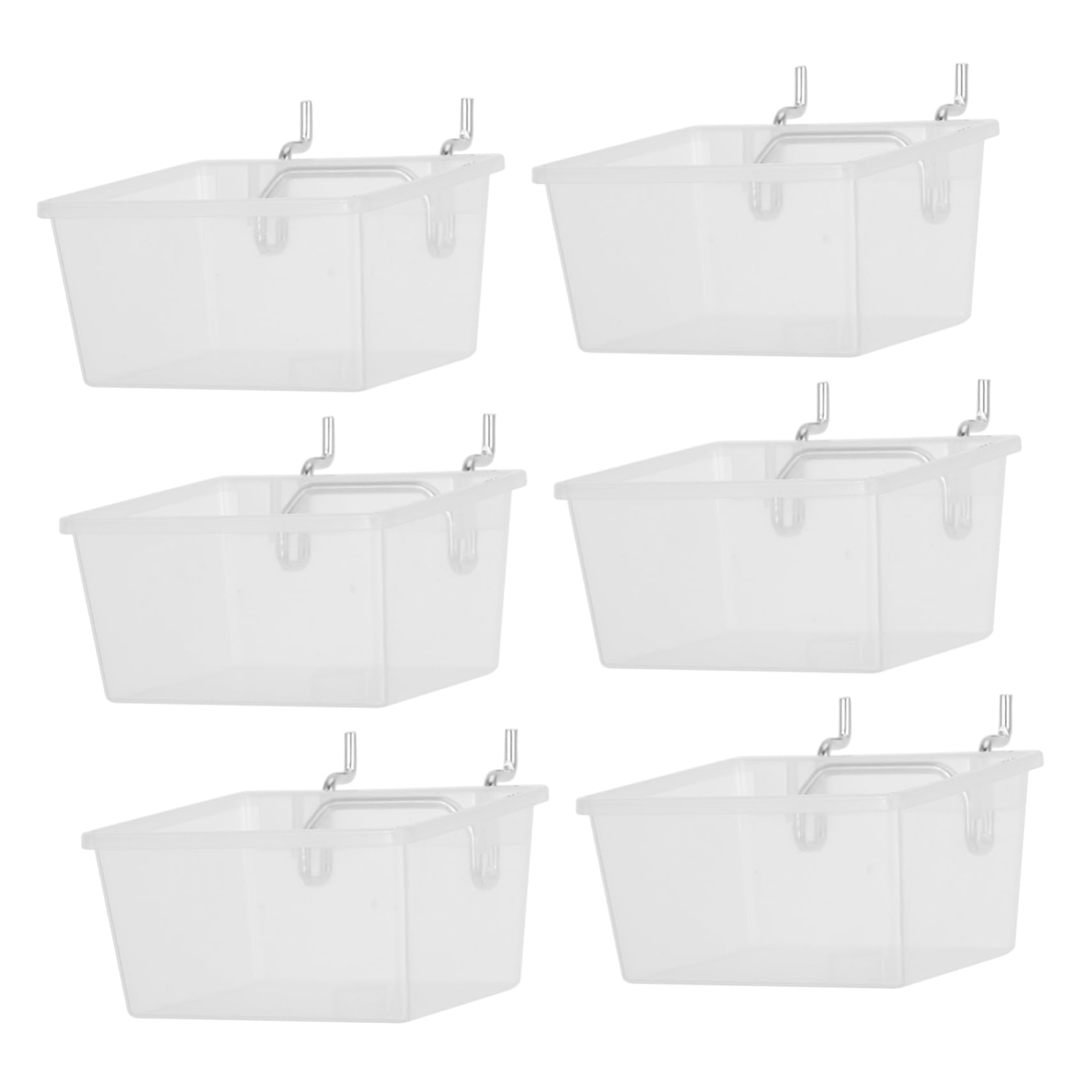 AUTSUPPL Pegboard Bins Set 6pc Slanted Hooks Bins Aluminum Siding Organiser for Workshop Garage