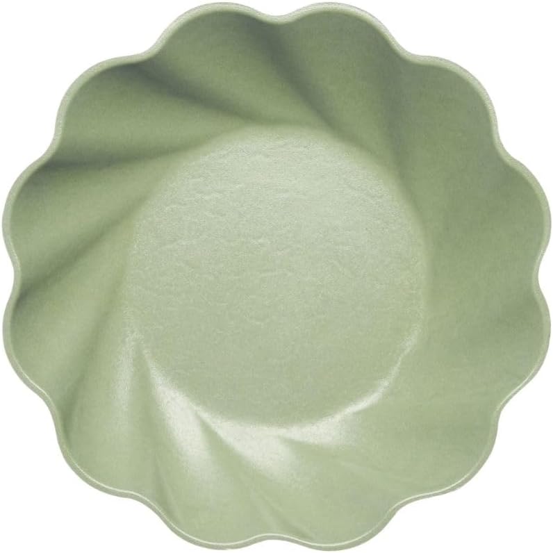Sophistiplate Beautiful NEW Wavy Eco-Friendly Compostable Salad Plates - Made Of Bamboo Wood Fiber, and Sugarcane- biodegradable - Sturdy, 7.5 In, Sturdy & Heavy Duty - Pack of 8, Color Sage