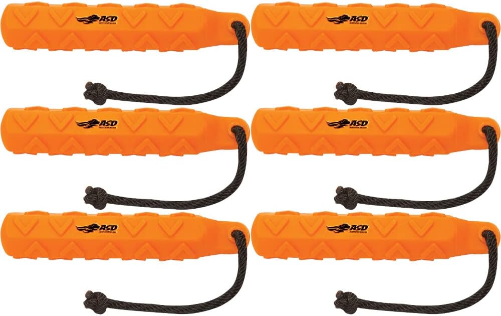 Avery ASD 2" HexaBumper Hunting Sporting Gun Dog Game Retriever Dummy | Water & Upland Mark Training Retrieval Tool | Hexagonal, Floating Design, Easy-Grip Texture, Throw Rope, 6 Pack, Orange (02713)