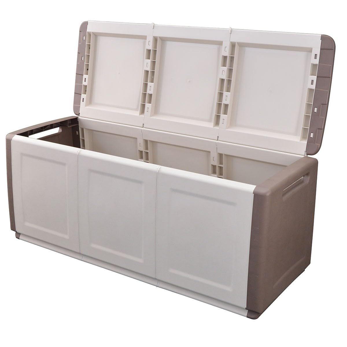 INTEC - Coffre de Rangement 330L Beige/Taupe 138 x 53 x H57cm Poignées de Transport polypropylène