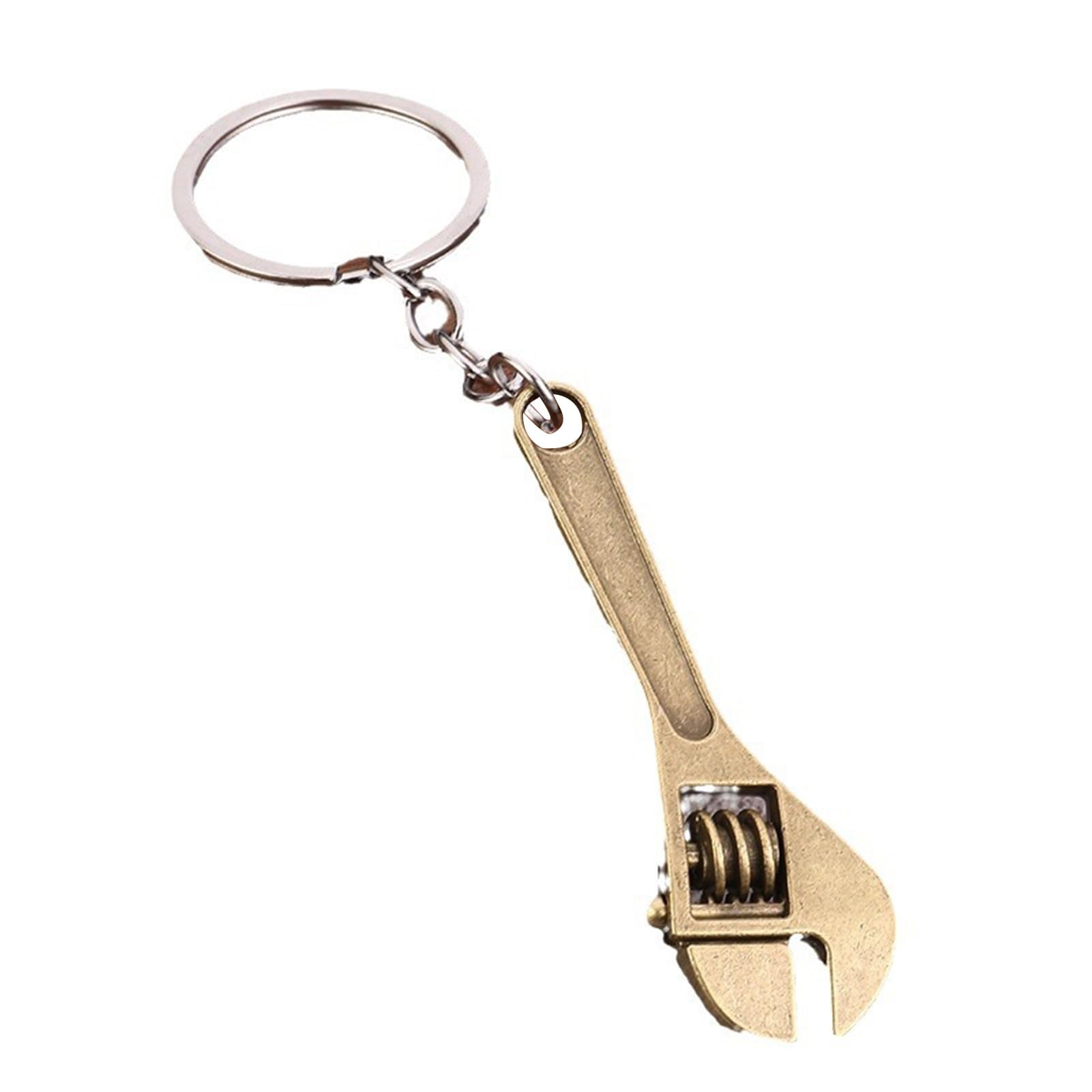 Zhzeyun Cyan Mini Wrench Keychain, Zinc Alloy Novelty Key Ring, Stylish Bag Charm For Car Keys Backpack Purse, Fun Gift For Handyman Mechanics