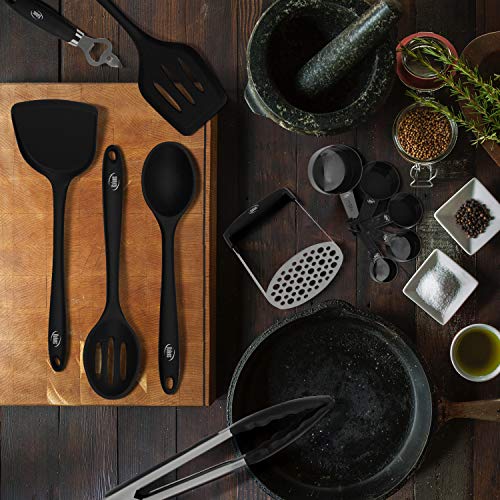 Cooking Utensils Set, 24 Silicone Kitchen Utensils, Non-Stick and Heat Resistant Kitchen Tools, Useful Cooking Gadgets (Blue) - Thumbnail 4