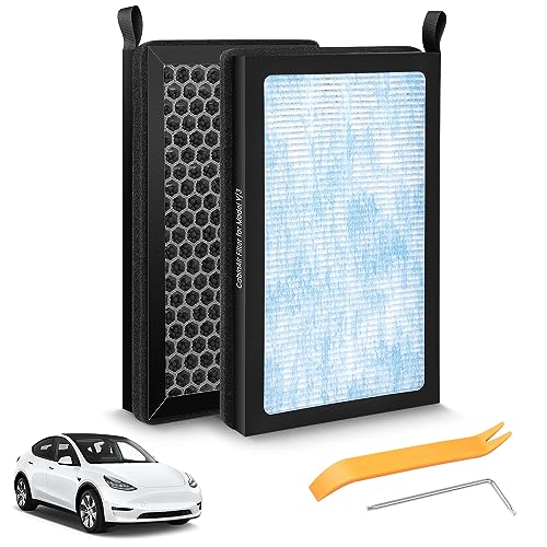 Image of 2-Pack Cabin Air Filters for Tesla Model 3 Model Y 2016-2024 2025 | Cabin Filter Automotive Replacement Passenger Compartment Air Filters Car Accessories