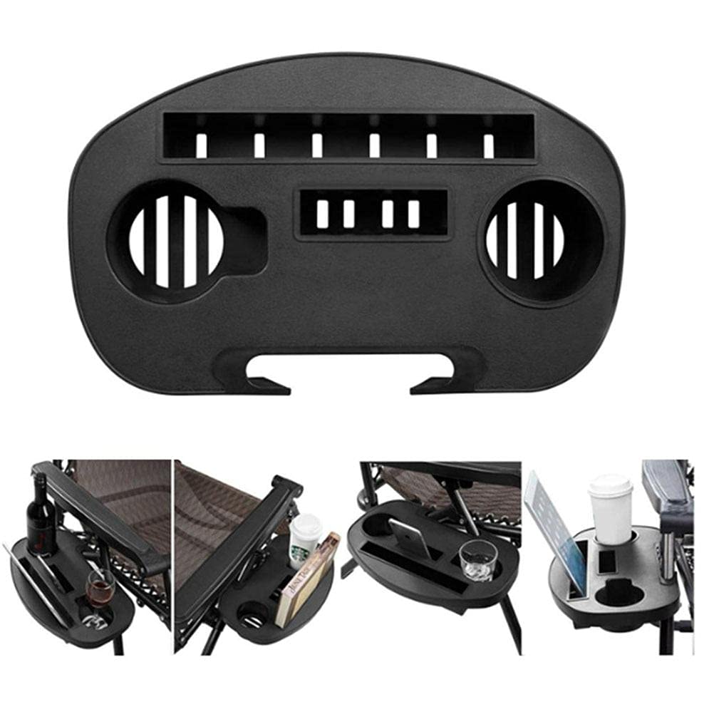 Bandeja lateral de silla de gravedad cero, bandeja de mesa lateral con clip, bandeja de mesa lateral, bandeja de silla de gravedad cero para soporte de taza plegable para silla de salón con