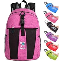Bago Lightweight Backpack for Hiking for Women and Men - 25L Travel Day Pack - Foldable Hiking Daypack Ultralight for Camping Outdoor Sports - Packable Backpack for Travel (SnowPink)