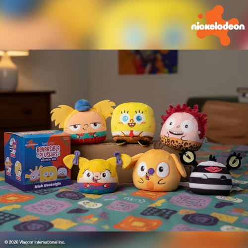 Image of TeeTurtle Nickelodeon Nick Nostalgia Series Reversible Plushie Mystery Box - 3-Inch Two-Sided Blind Box Plush with Embroidered Details - Cute Surprise Toy for Kids, Teens, and Adult