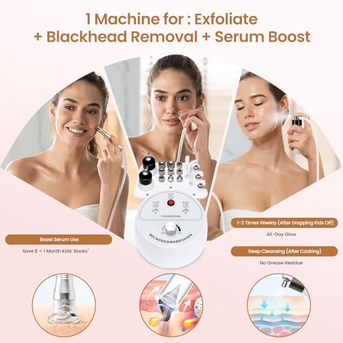 Diamond Microdermabrasion Machine Professional, 3 in 1 Dermabrasion Facial Peeling Skin Care Device for Salon Personal Home Use - Imagem 5