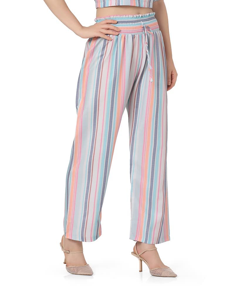 Image of Leriya Fashion Women's Mix Cotton & Rayon Pants Stretchy Work Slacks Business Casual Office Straight Leg /Regular Fit Trouser Pant