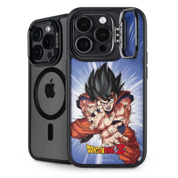 Skinit Kickstand Phone Case Compatible with iPhone 16 Pro - Officially Licensed Dragon Ball Z Goku Kamehameha Blast Design