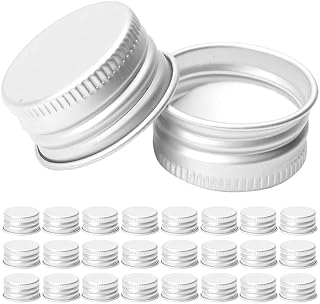 50pcs Screw Top Caps for Glass Bottles Leak Proof Replacement Metal Lids Bottle Caps for Milk and Liquid Containers