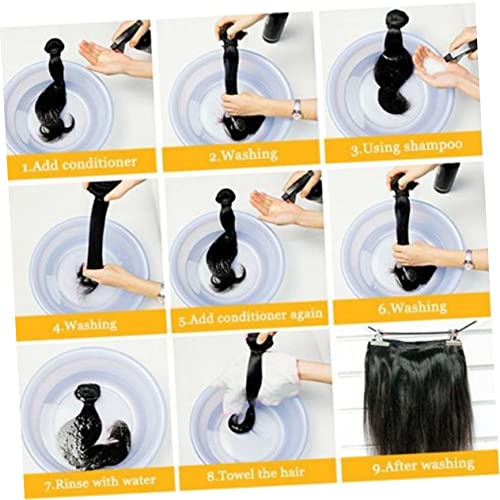 KALLORY 3 Pçs Perucas De Cabelo Humano Real Laços De Cabelo Castanho Clipe De Fita Adesiva Marrom Em