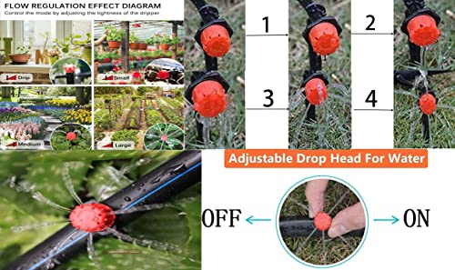 Image of DIY Crafts 9x Heads, Drip Kit, Drip Irrigation Kit For Patio Misting Micro Flow Irrigation Cooling System Plastic Mist Nozzle Sprinkler Micro Bubbler Home Garden Lawn (9x Heads, Drip Kit)