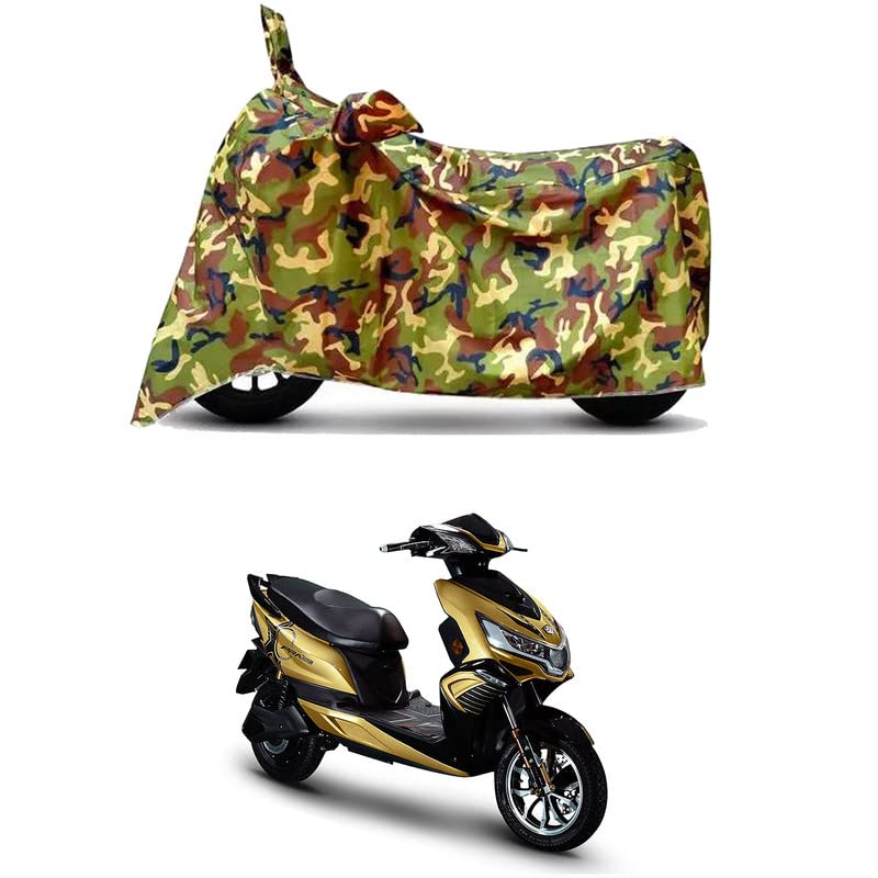 Image of Waterproof 100% PVC Coated Bike Scooty Two Wheeler Body Cover Compatible for Okinawa iPraise+ STD /UV-Rays /Heat Protection /Birds Dropping /Scratchproof /Dust Proof [6X6 Jungle Print]