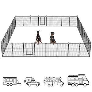 FXW Instant Dog Playpen Designed for RV Trips, 40″ Height for Large Dogs│Patented