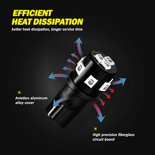 Miniatura 19 de AUXLIGHT 194 168 2825 T10 - Bombillas LED para interior, color blanco, rojo, ámbar y azul, luces súper brillantes de repuesto para domo, puerta