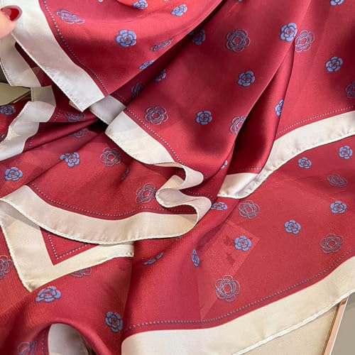 Image of ZDMHSH Fashion Scarves Scarf 100% Silk Feeling Scarf Silk Like Scarves Long Lightweight Sunscreen Shawls for Women