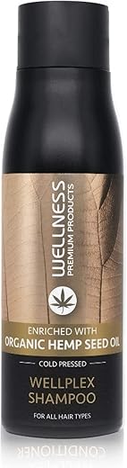 Wellness Premium Wellplex Shampoo for All Hair Types | Enriched with Cold Pressed Organic Hemp Seed Oil | Clean Beauty Ingredients (500 mL)