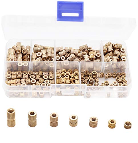 Binifimux 300Pcs M3 Knurled Threaded Inserts, Brass Female Press In Embedment Heat Set Nuts Assortment Kit For Laptop 3D Printer Plastic #TOP4
