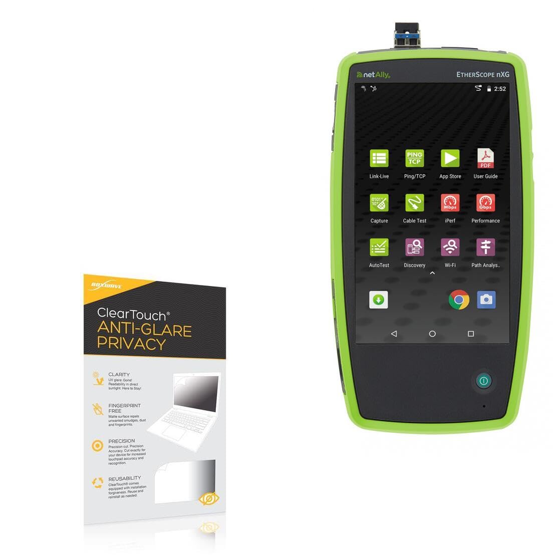 BoxWave Screen Protector Compatible With NetAlly EtherScope nXG - ClearTouch Anti-Glare Privacy (2-Pack), Privacy Screen Protector Flexible Film Anti-Glare