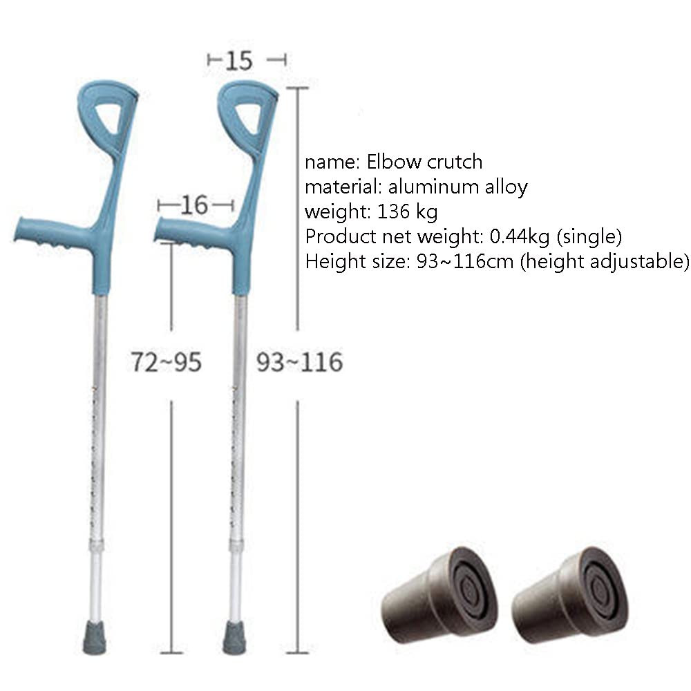 Kule na przedramiona Lekkie, regulowane kule na ramiona do chodzenia, aluminium, ergonomiczny uchwyt wygodny w nadgarstku, antypoślizgowa gumowa końcówka (rozmiar: 2 szt.) rocznica Lucky Star