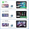 GOHHDL Moto Carplay Écran avec sans Fil Carplay Android Auto, 5 Pouces IP67 Étanche Portable pour Moto avec Navigation Siri Bluetooth Trans Airplay Android Cast EQ +64G TF Card