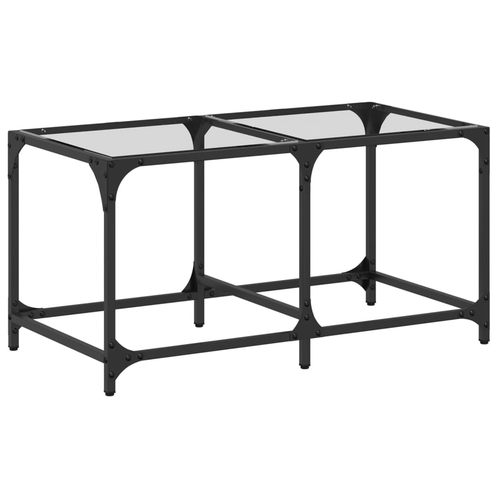 Homgoday Tavolino da caffè con piano in vetro trasparente, 78,5 x 40 x 40 cm, in acciaio, tavolino da tè per soggiorno, sala d'accoglienza degli ospiti, camera da letto e ufficio, tipo 1